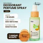 HYGR Natural Refillable Deodorant Spray Perfume｜Long-Lasting Odour Control｜Gentle on Skin｜Fresh, Clean Daily Body Scent