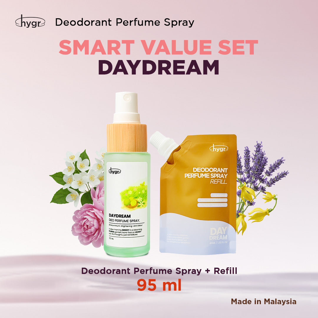 HYGR Natural Refillable Deodorant Spray Perfume｜Long-Lasting Odour Control｜Gentle on Skin｜Fresh, Clean Daily Body Scent
