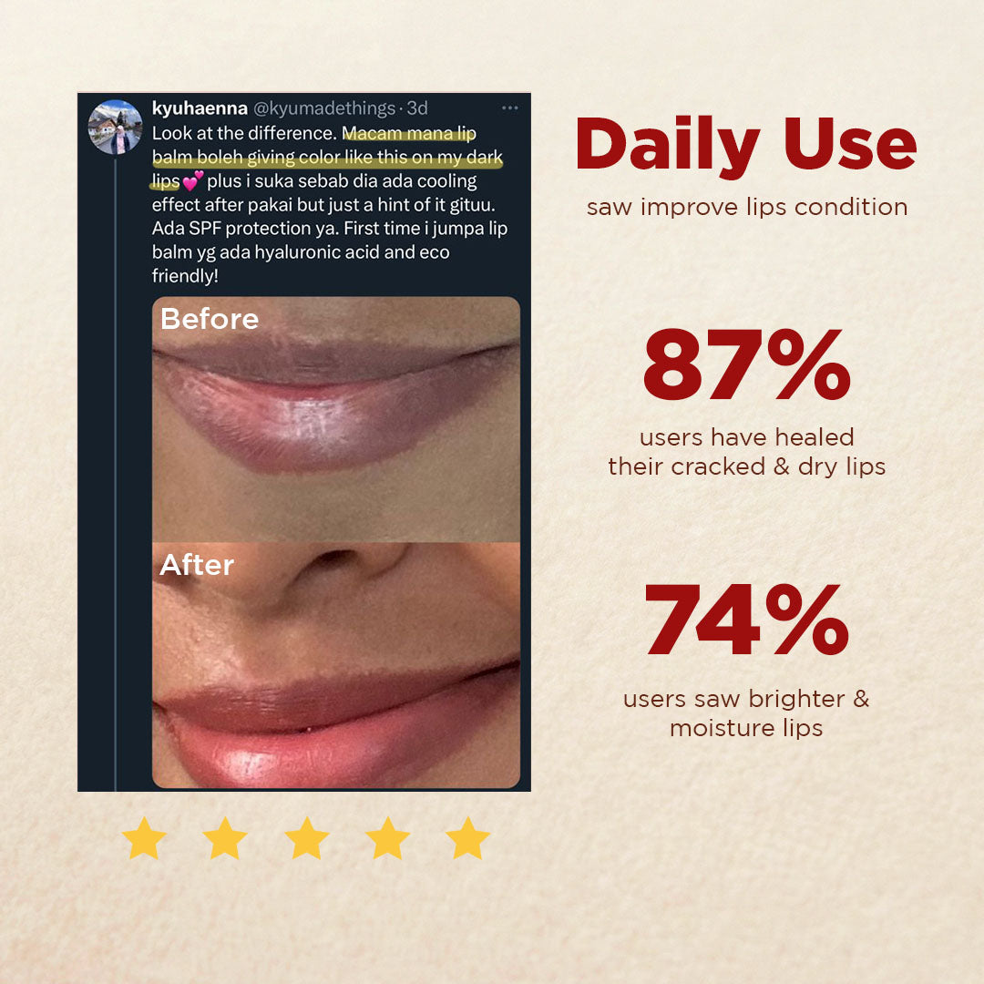 [Lip Balm] Bamboo Refillable Natural Tinted Lip Balm + 2 % Hyaluronic Acid