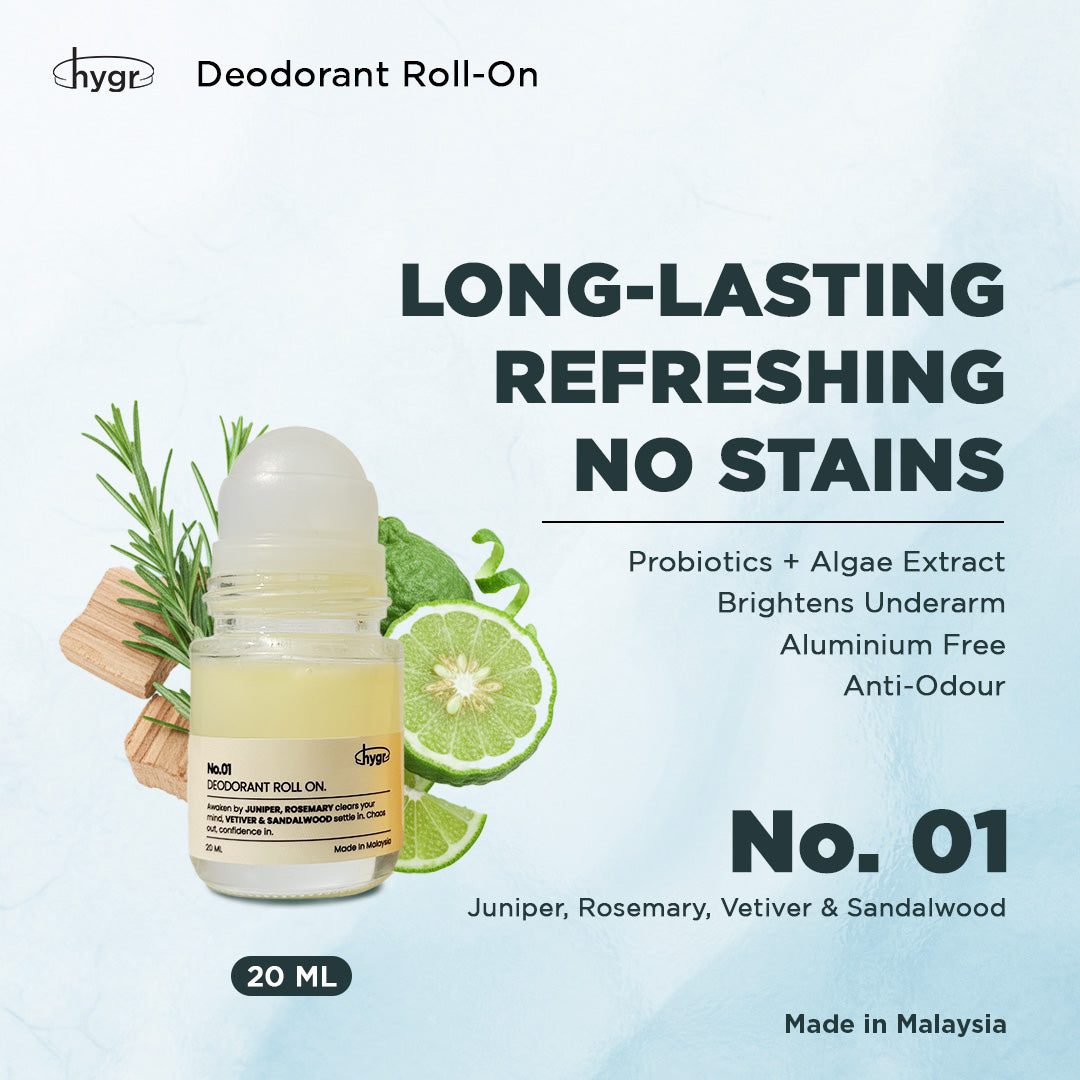 HYGR Deodorant Roll-On｜Long-Lasting Odour Control｜Gentle on Skin｜Fresh, Clean Daily Body Scent | Easy to use